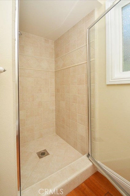 Downstairs bath shower.