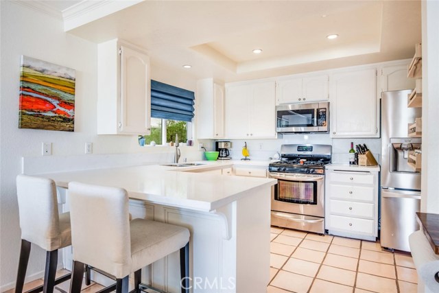 Gourmet kitchen with large breakfast bar