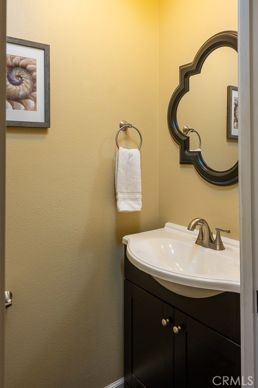 Powder bathroom located on entry level.