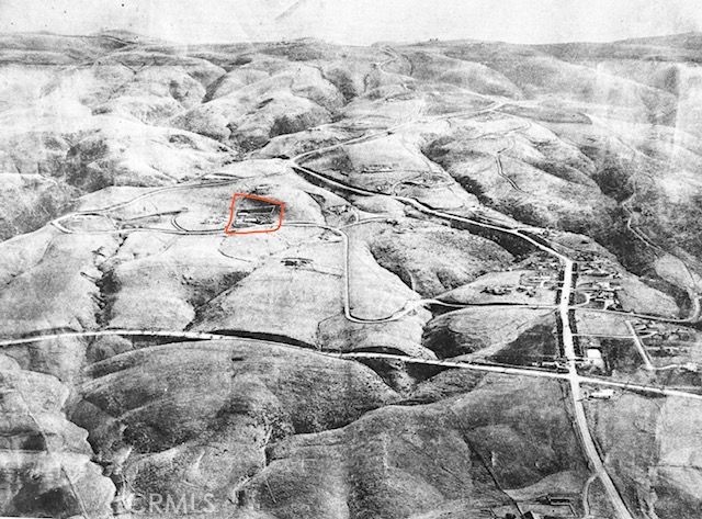 This early photo shows the location of 55 Saddleback Rd as one of the first properties developed in the community of Rolling Hills