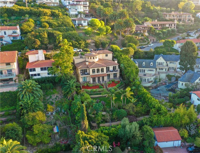 Far Aerial Shot of the back of the Estate along with neighboring homes.