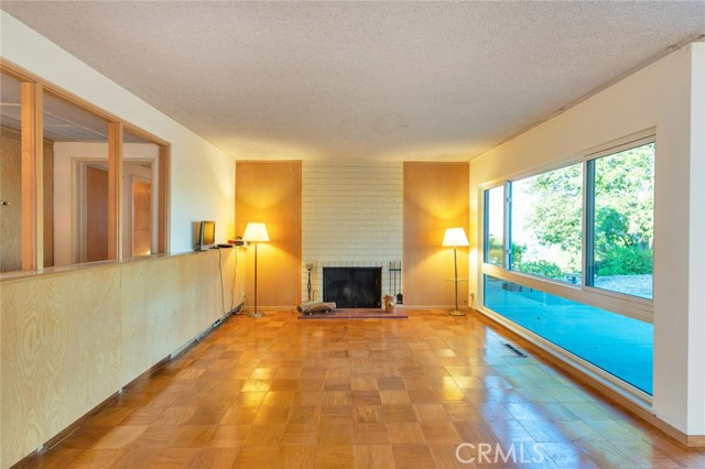 Brick Fireplace & Original Parquet Floors