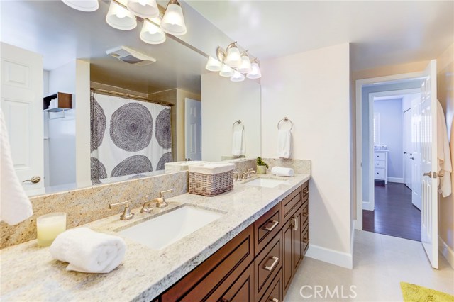 The hall bathroom is one of the many upgrades throughout the home.