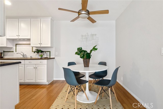 Bright white dining area!