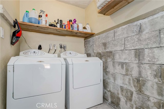Separate laundry area in garage