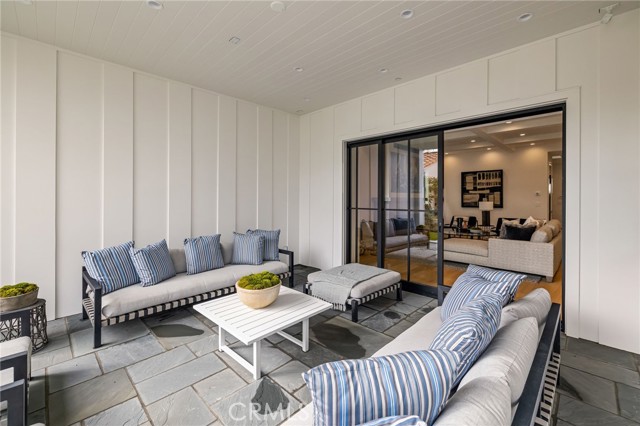 The covered patio along side the family room also has recessed lighting