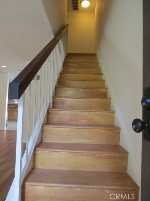 Wood stairs to upper level