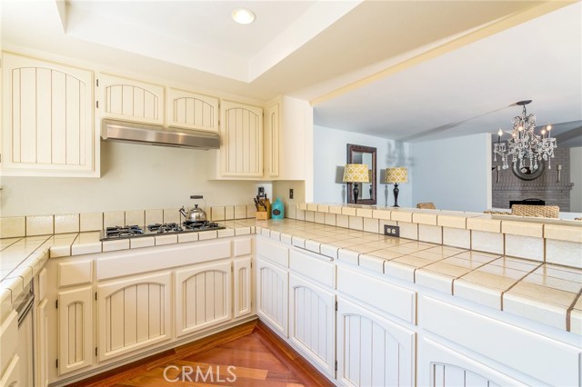 kitchen opens to dining room