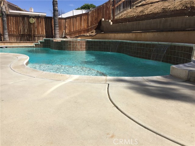 WATERFALL BUILT INTO THE HARDSCAPE