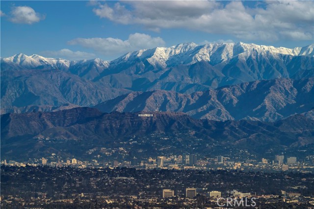 Enhanced view of Hollywood sign