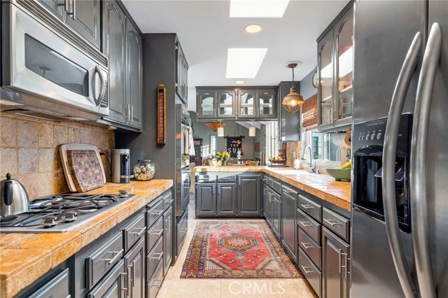Kitchen with stainless steel appliances