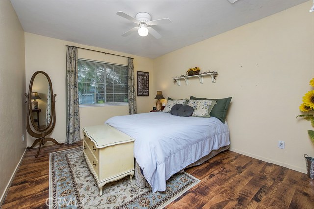 Large second bedroom with laminate flooring