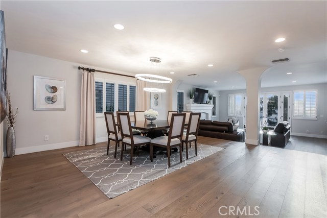 Formal dining and sunken sitting room.