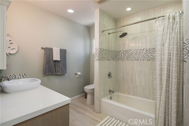 Remodeled full bath in main house.