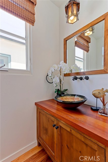 Private powder room at top main floor for guests.