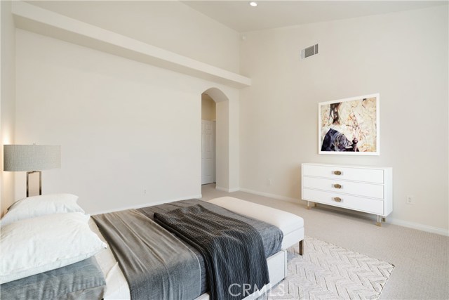 Virtually staged primary bedroom