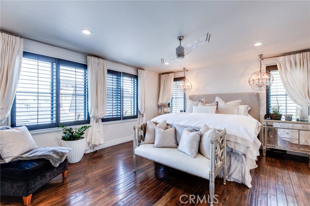 The second floor is also the main entry level and features 3 bedrooms including this master suite