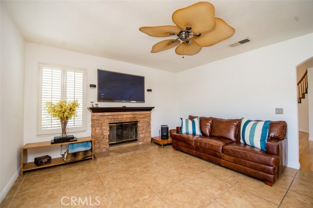 Large family room and gas fireplace for cozy nights.