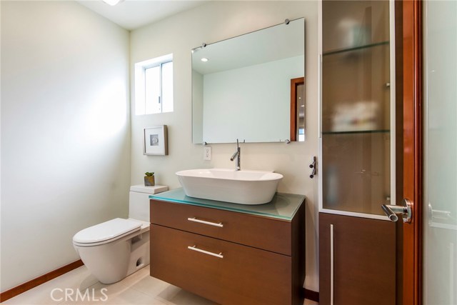 Powder room for guests when you're entertaining.
