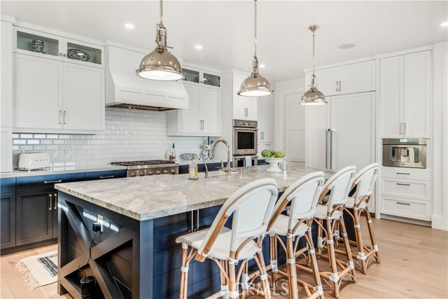 Leather marble kitchen island