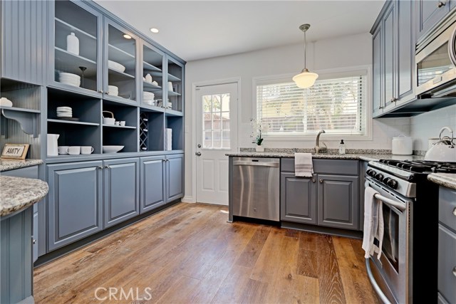 Custom shelving and cabinetry.