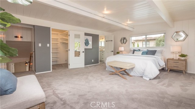 Master bedroom with 3 closets and new closet doors