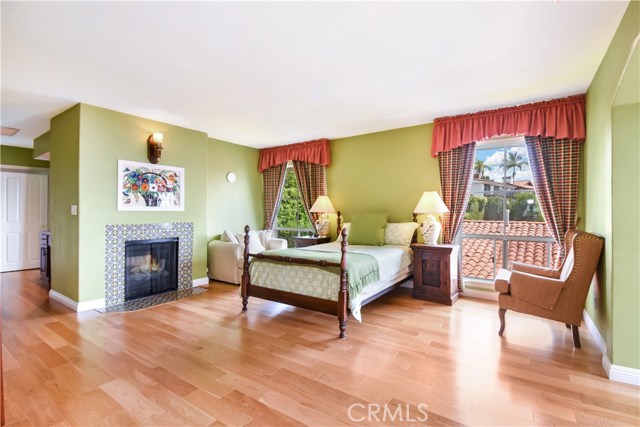 Master bedroom with fireplace.