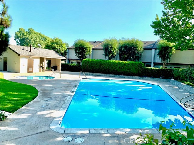 Nice, gated pool and spa with changing rooms.