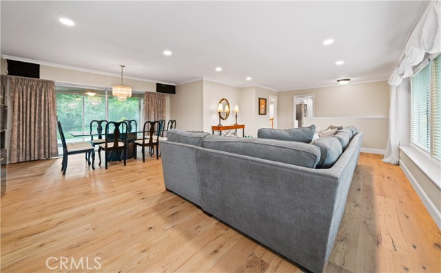 Living room/dining room with engineered wood floors