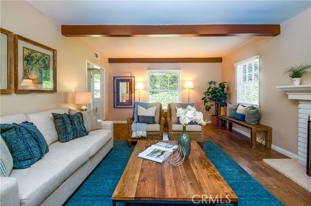 Lovely living room with garden views