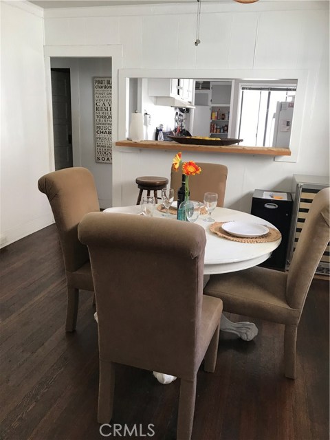 Dining area and a pass through bar /countertop to the kitchen