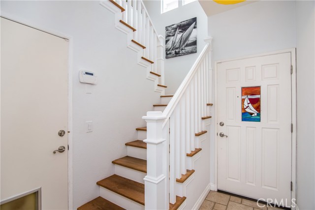 Front door area and direct access to double garage