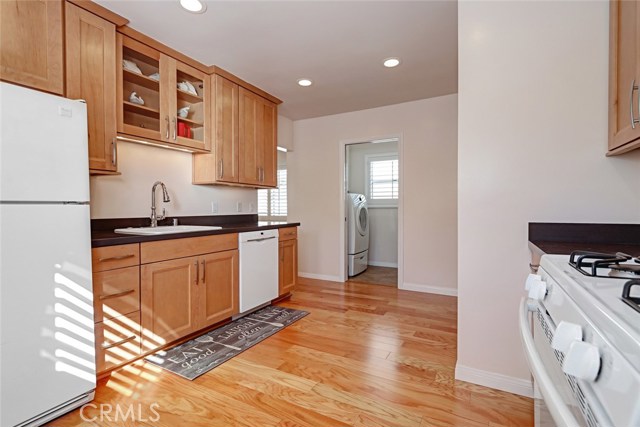 Kitchen, with view into the laundry room