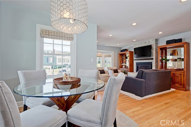 family room and dining area