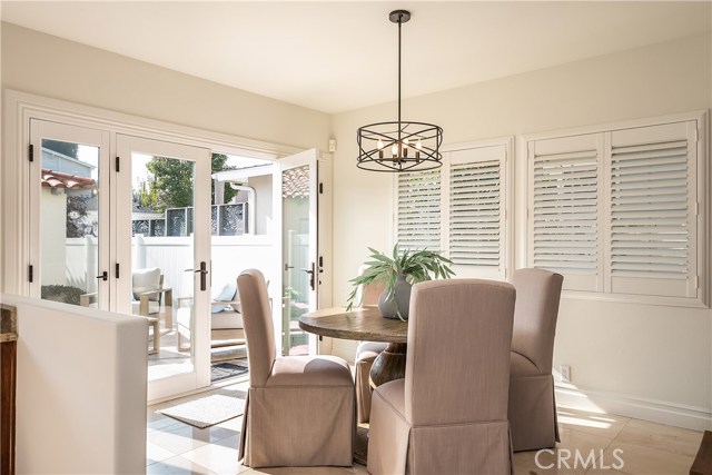 Breakfast nook opens to south-facing backyard
