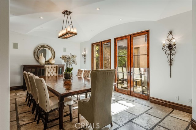 Dining Room with custom umbrella ceiling