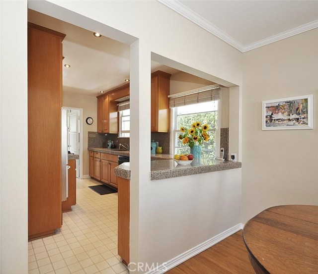 View of the kitchen from the dining area