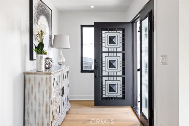 Welcoming foyer with statement doors