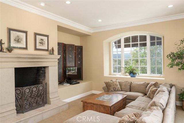 Over-size Fireplace in Family Room