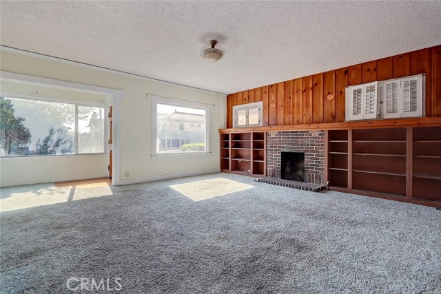 living room with fireplace