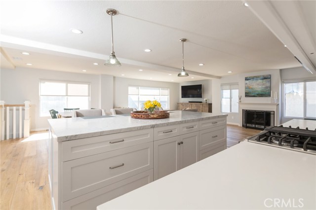 kitchen opens to family room & dining area