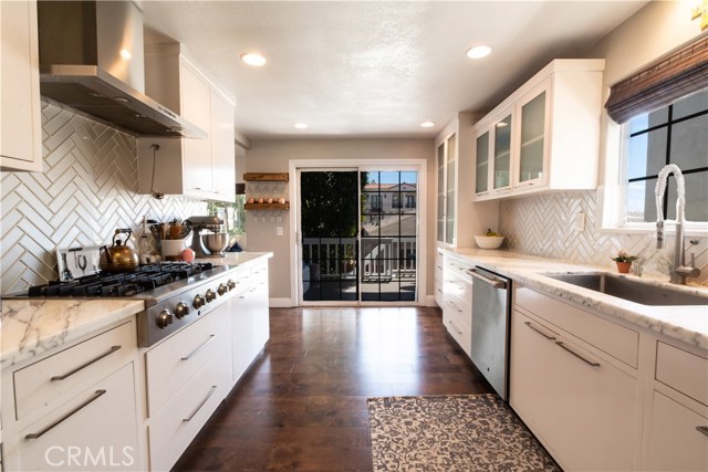 Remodeled kitchen with stainless steel appliances