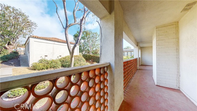 Backyard-facing balcony