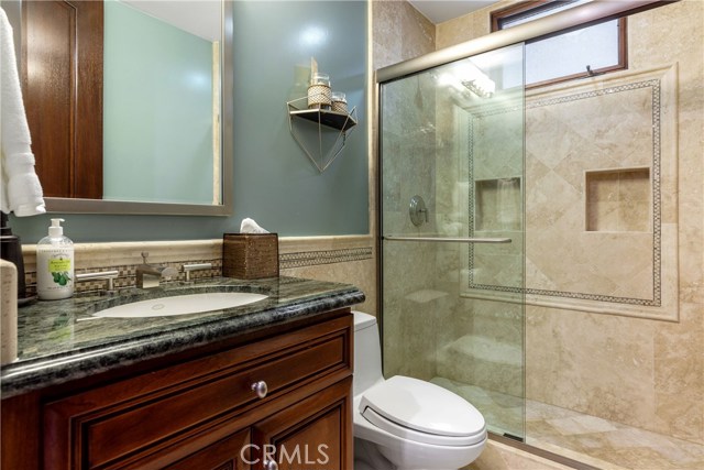 Bathroom on basement level.