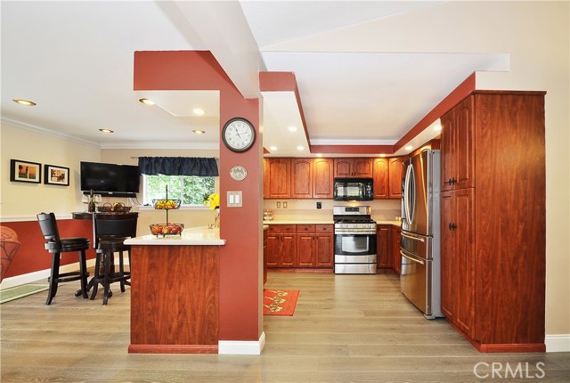 Remodeled Kitchen is Open to the Family Room and Dining Area