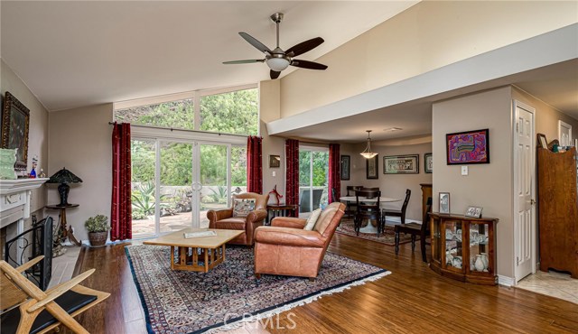 Picture taken from corner of living room facing dining room.