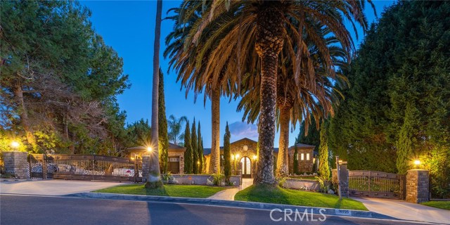 Gated estate with circular driveway