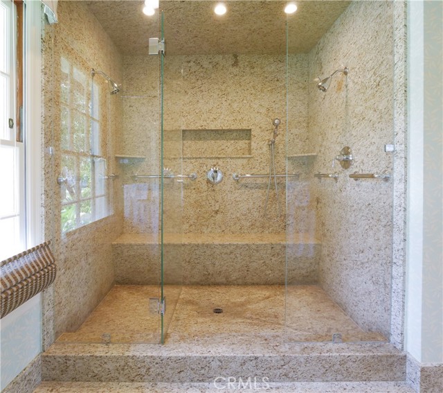 an oversized double shower