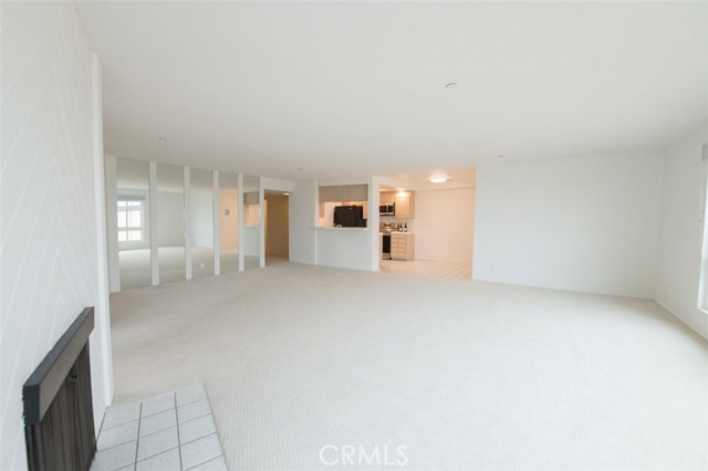 Galley Kitchen, Dining Area and Living Room