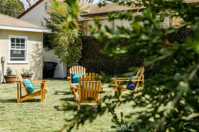 Sitting area in backyard
